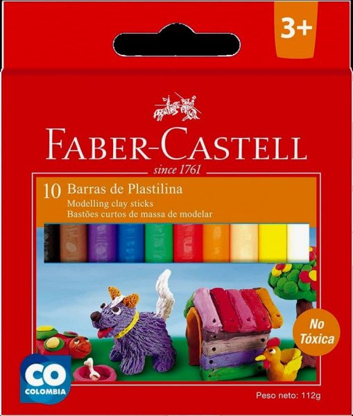 10 Barras De Plastilina Faber Castell